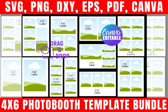 4x6 Photobooth Canva Template Bundle: Create Custom Event Prints