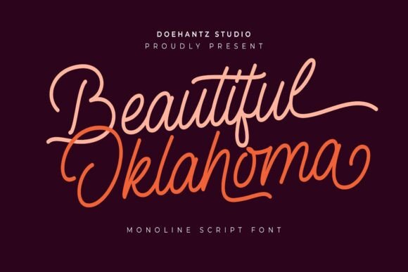 Beautiful Oklahoma: An Elegant Monoline Script Font