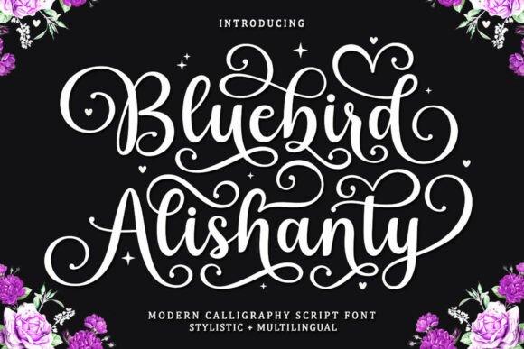 Bluebird Alishanty: Whimsical Elegance in Script
