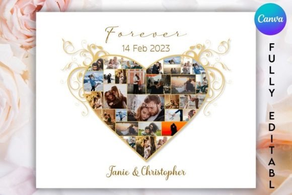 Editable Heart Photo Collage #01: A Valentine's Day Design Asset