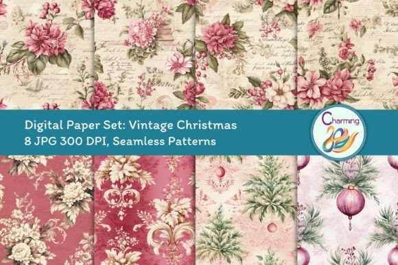 Embrace Nostalgia: The Digital Papers Set: Vintage Christmas