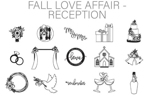 Fall Love Affair Reception: Elegant Wedding Dingbats