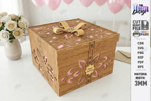 Personalized Wooden Gift Box Laser Cut Designs for Crafters